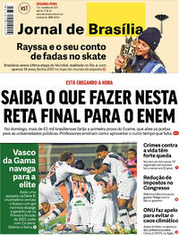 Capa do jornal Jornal de Brasília 07/11/2022