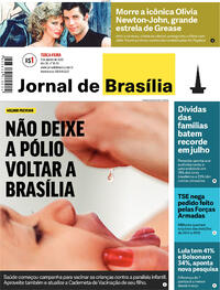 Capa do jornal Jornal de Brasília 09/08/2022