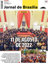 Capa do jornal Jornal de Brasília 12/08/2022