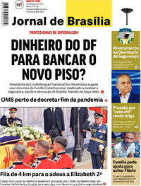 Capa do jornal Jornal de Brasília 15/09/2022