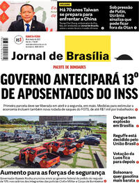 Capa do jornal Jornal de Brasília 16/03/2022