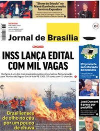Capa do jornal Jornal de Brasília 16/09/2022