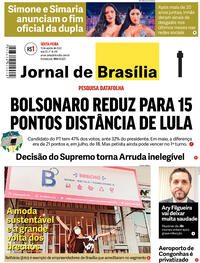 Capa do jornal Jornal de Brasília 19/08/2022