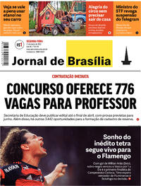 Capa do jornal Jornal de Brasília 21/03/2022