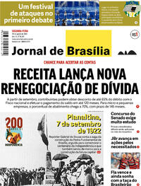 Capa do jornal Jornal de Brasília 29/08/2022