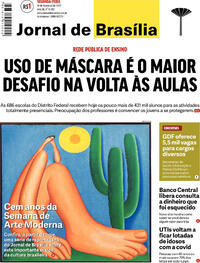 Capa do jornal Jornal de Brasília 14/02/2022