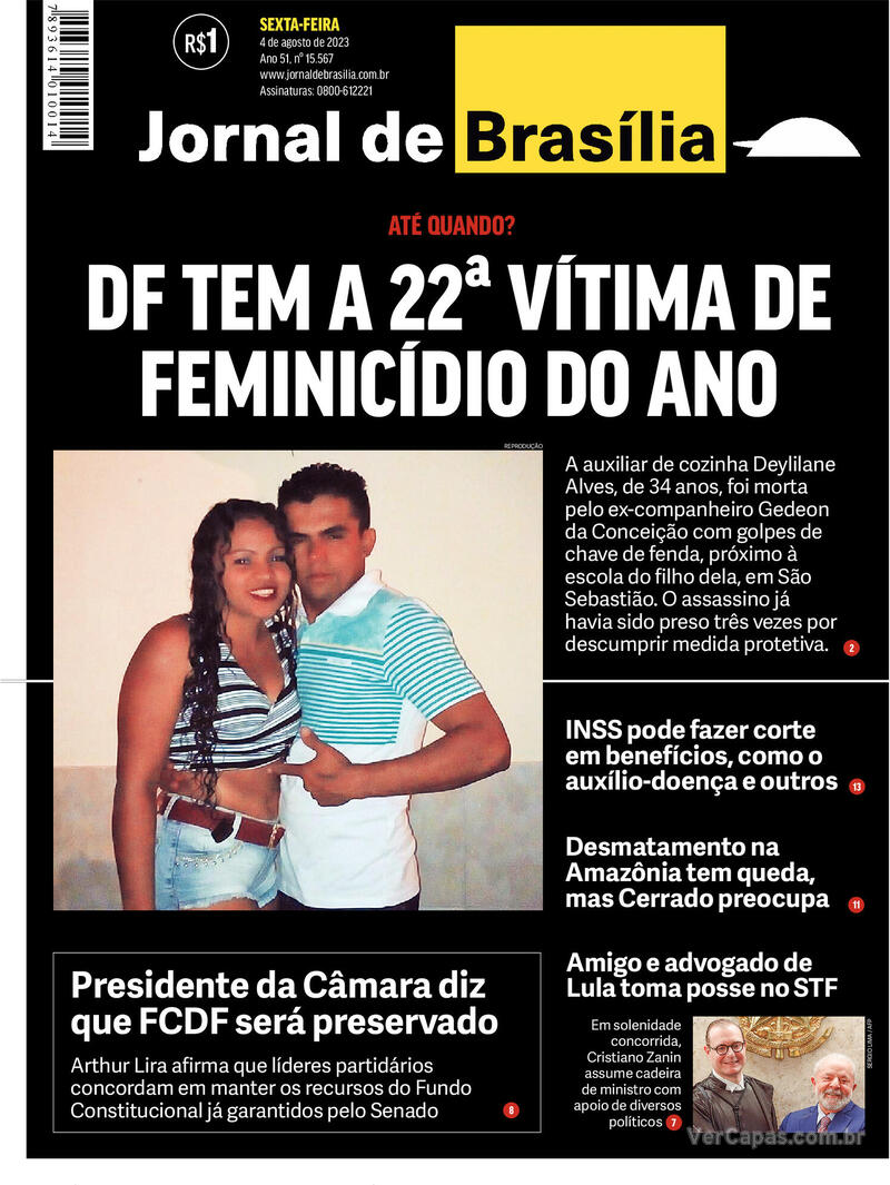 Capa Jornal De Brasília Edição Sexta19 De Agosto De 2022 7646