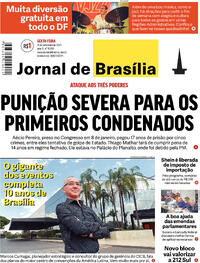 Capa do jornal Jornal de Brasília 15/09/2023