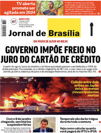 Capa do jornal Jornal de Brasília 03/01/2024