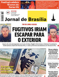 Capa do jornal Jornal de Brasília 05/04/2024