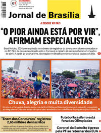 Capa do jornal Jornal de Brasília 12/02/2024