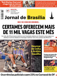 Capa do jornal Jornal de Brasília 15/02/2024