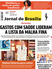 Capa do jornal Jornal de Brasília 15/04/2024