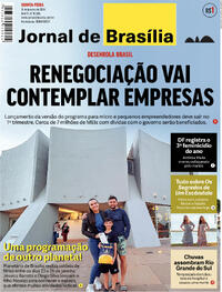 Capa do jornal Jornal de Brasília 18/01/2024
