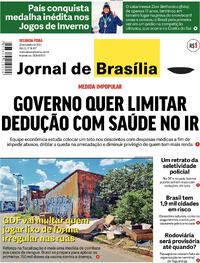 Capa do jornal Jornal de Brasília 22/01/2024