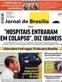Capa do jornal Jornal de Brasília 23/02/2024