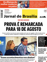 Capa do jornal Jornal de Brasília 24/05/2024