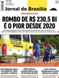 Capa do jornal Jornal de Brasília 30/01/2024