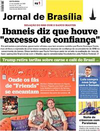 Capa do jornal Jornal de Brasília 21/11/2025