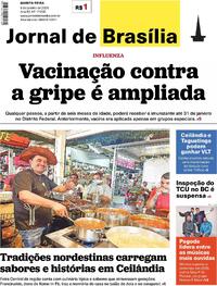 Capa do jornal Jornal de Brasília 08/01/2026