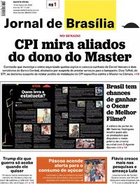 Capa do jornal Jornal de Brasília 12/03/2026