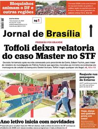 Capa do jornal Jornal de Brasília 13/02/2026