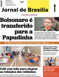 Capa do jornal Jornal de Brasília 16/01/2026