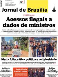 Capa do jornal Jornal de Brasília 18/02/2026