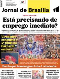 Capa do jornal Jornal de Brasília 19/02/2026