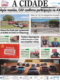 Capa do jornal Jornal A Cidade de Votuporanga 19/11/2022