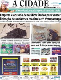 Capa do jornal Jornal A Cidade de Votuporanga 20/10/2022