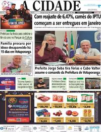 Capa do jornal Jornal A Cidade de Votuporanga 22/12/2022