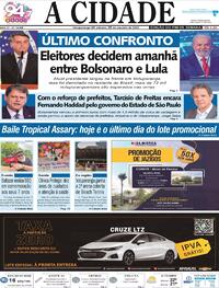 Capa do jornal Jornal A Cidade de Votuporanga 29/10/2022