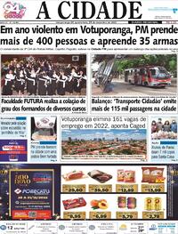 Capa do jornal Jornal A Cidade de Votuporanga 29/12/2022