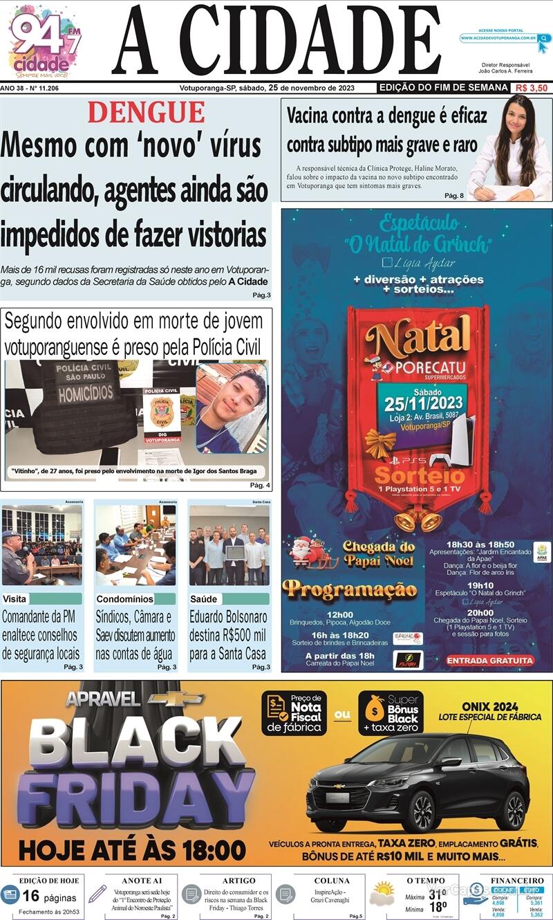 Capa Jornal A Cidade De Votuporanga 4182