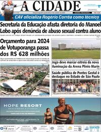 Capa do jornal Jornal A Cidade de Votuporanga 04/10/2023