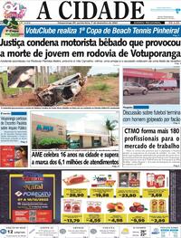 Capa do jornal Jornal A Cidade de Votuporanga 07/12/2023