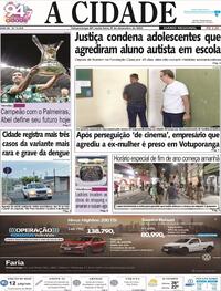 Capa do jornal Jornal A Cidade de Votuporanga 08/12/2023