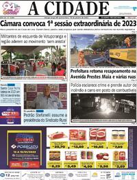 Capa do jornal Jornal A Cidade de Votuporanga 12/01/2023