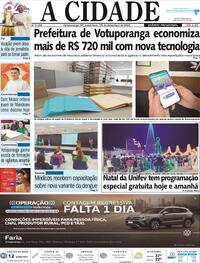 Capa do jornal Jornal A Cidade de Votuporanga 16/12/2023