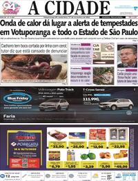 Capa do jornal Jornal A Cidade de Votuporanga 17/11/2023