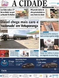 Capa do jornal Jornal A Cidade de Votuporanga 18/08/2023