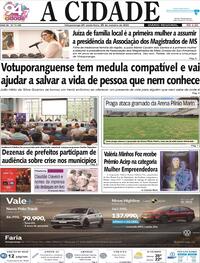 Capa do jornal Jornal A Cidade de Votuporanga 20/10/2023
