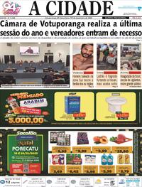 Capa do jornal Jornal A Cidade de Votuporanga 20/12/2023