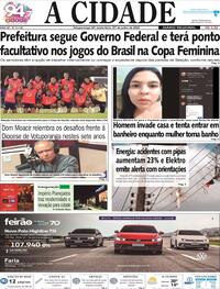 Capa do jornal Jornal A Cidade de Votuporanga 21/07/2023