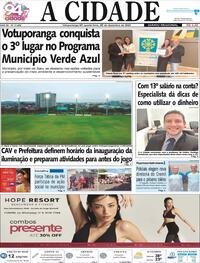 Capa do jornal Jornal A Cidade de Votuporanga 21/12/2023
