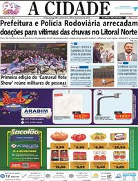Capa do jornal Jornal A Cidade de Votuporanga 23/02/2023