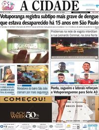 Capa do jornal Jornal A Cidade de Votuporanga 23/11/2023