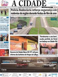 Capa do jornal Jornal A Cidade de Votuporanga 23/12/2023