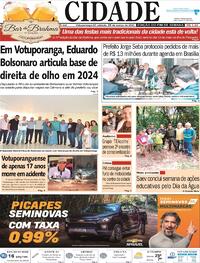 Capa do jornal Jornal A Cidade de Votuporanga 25/03/2023